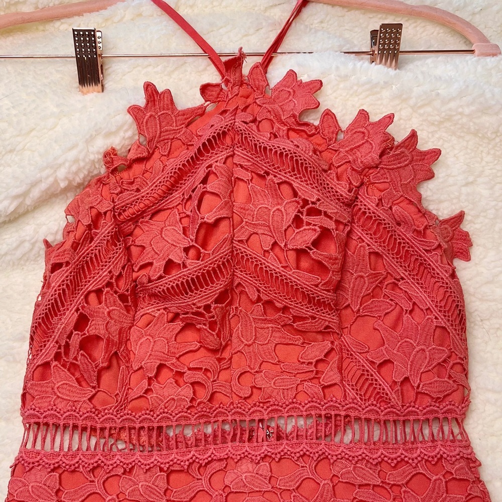 NWT‎ ASTR the Label Coral Lace Bodycon Dress Size XS Fairy Romantic Vacation - Picture 10 of 14